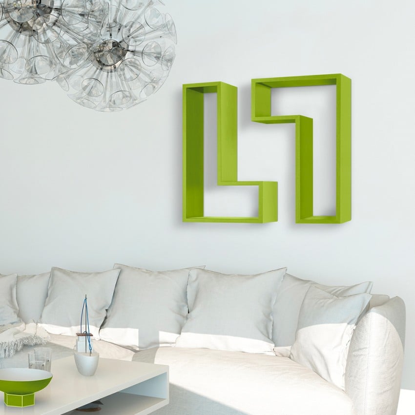 Mensola da parete design moderno scaffale decorativo soggiorno Lettera