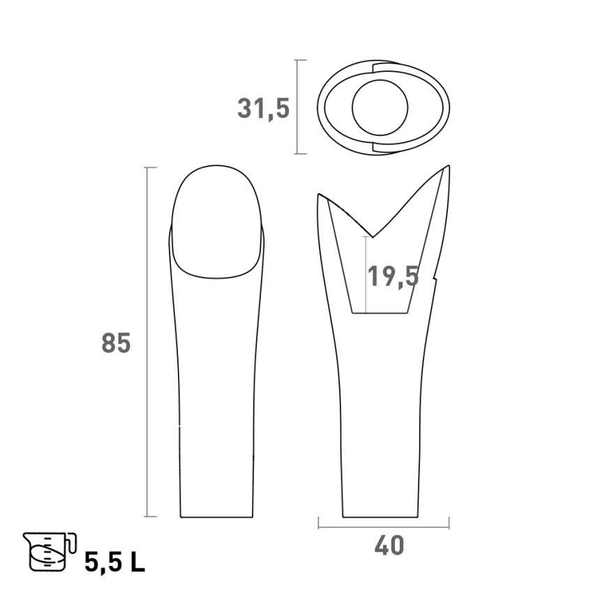 Vaso fioriera in resina da interno esterno bar e ristoranti con luci LED  colorate controllabile con telecomando in dotazione Lumos