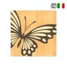 Quadro in legno intarsiato 75x75cm design moderno Butterfly Stock