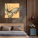 Quadro in legno intarsiato 75x75cm design moderno Butterfly Saldi