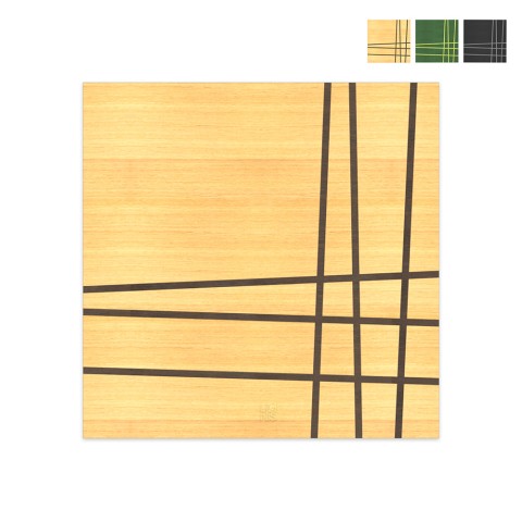 Quadro in legno intarsiato 75x75cm design moderno geometrico Two Promozione