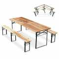 10 Set birreria pieghevole tavolo panche legno feste giardino sagre 220x80 stock Promozione