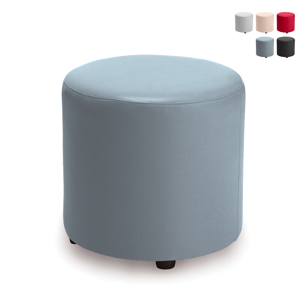 Pouf poggiapiedi moderno cilindro similpelle Ø 40cm soggiorno sala