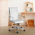 Sedia ufficio ergonomica design direzionale similpelle bianco Stylo HWE Promozione