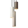 Lampadario a sospensione moderno 3 luci design cilindro Cromia