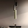 Lampadario a sospensione moderno 3 luci design cilindro Cromia