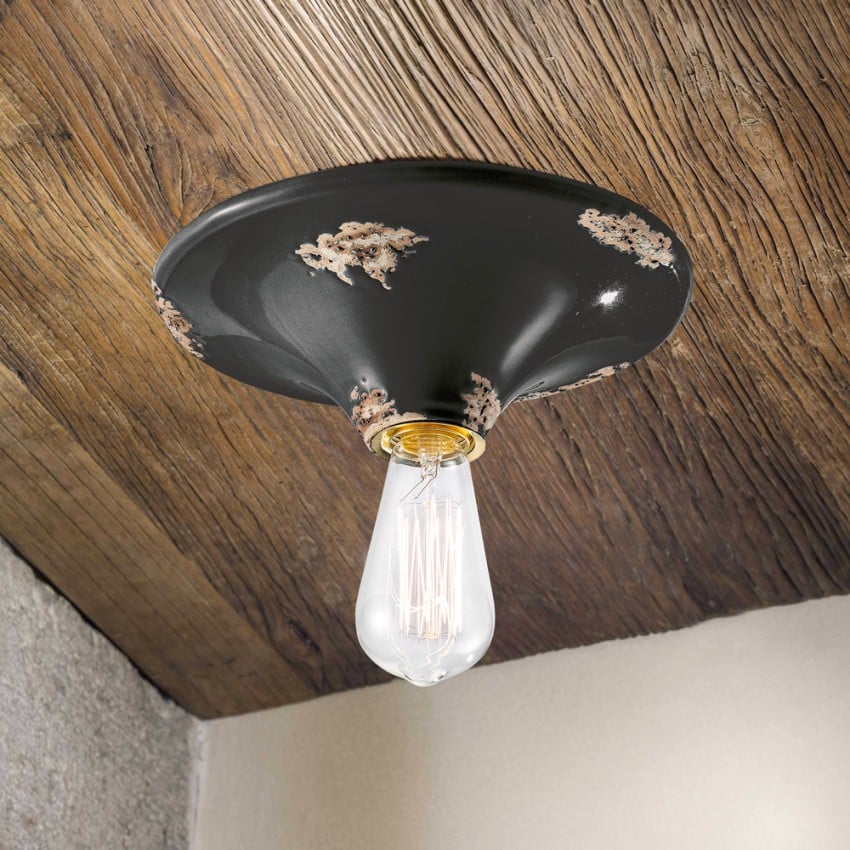 Plafoniera ceramica dipinta a mano lampada da soffitto design Vintage PL Promozione