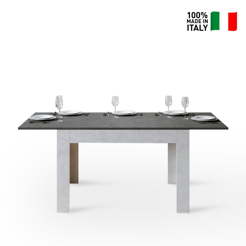 Bibi Mix BA tavolo da pranzo allungabile 90x120-180cm grigio bianco