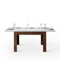 Tavolo moderno allungabile 90x120-180cm legno noce bianco Bibi Mix NB