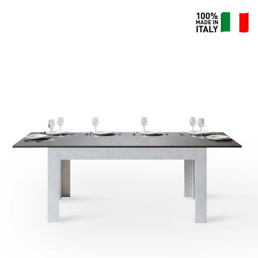 Bibi Mix BA tavolo da pranzo allungabile 90x160-220cm grigio bianco
