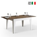 Tavolo cucina bianco legno noce allungabile 90x120-180cm Cico Mix BN Vendita