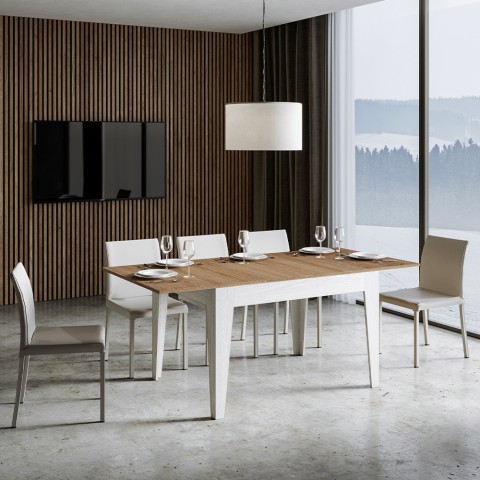 Tavolo legno bianco moderno allungabile 90x120-180cm Cico Mix BQ Promozione
