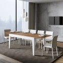 Tavolo cucina moderno allungabile 90x160-220cm legno bianco Cico Mix BQ Promozione