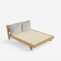 Letto matrimoniale 160x200cm design moderno con doghe e cuscini Rust King 