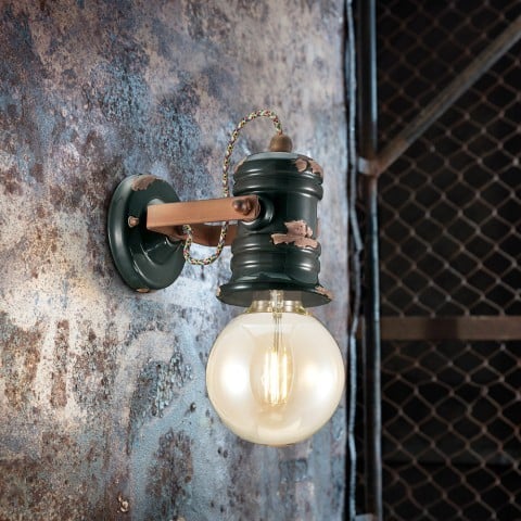 Lampada da parete design industriale applique vintage dipinta a mano Urban AP2