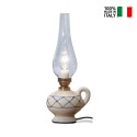 Lampada da tavolo lume vetro e ceramica design classico vintage Pompei TA Vendita