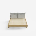 Letto matrimoniale 160x200cm design moderno con doghe e cuscini Rust King 