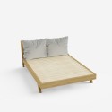 Letto matrimoniale 160x200cm design moderno con doghe e cuscini Rust King 