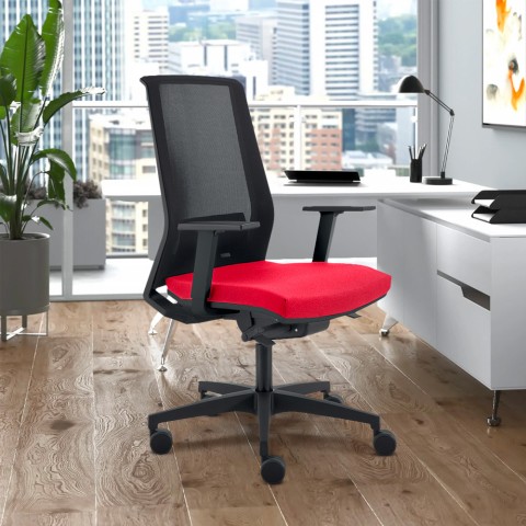 Sedia ufficio ergonomica poltrona design rosso rete traspirante Blow R