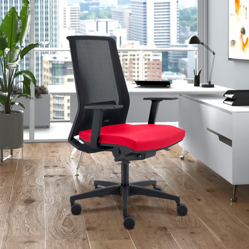 Blow R sedia ufficio ergonomica poltrona design rosso rete traspirante