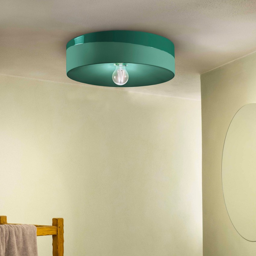 Plafoniera lampada da soffitto ceramica design retrò dipinta a mano Pi-XL