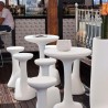 Tavolino alto rotondo per sgabelli 99cm polietilene design Armillaria T1