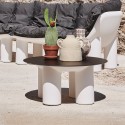Tavolino rotondo basso per esterno giardino terrazza design Atene T1