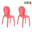 2 x Sedie in polietilene sala da pranzo bar ristorante design moderno Chloé Vendita