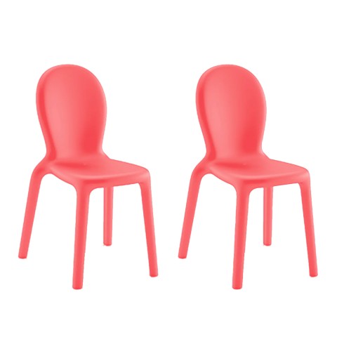 2 x Sedie in polietilene sala da pranzo bar ristorante design moderno Chloé Promozione
