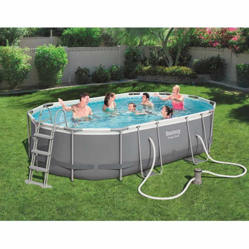 Piscine Hors Terre Ovale Bestway 56448 Frame 488 X 305 X 107 Cm