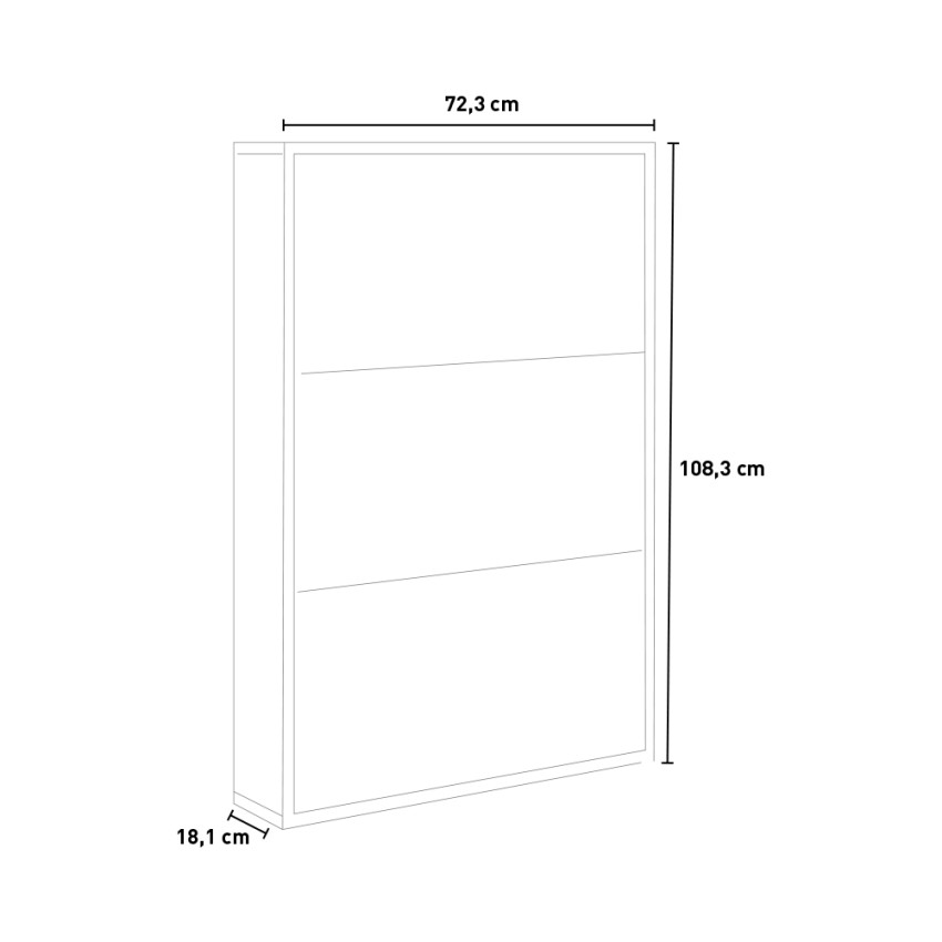 Scarpiera slim 3 ante 108 cm mobile Scarpiere salvaspazio in legno olmo  italiana