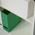 Libreria ufficio design bianco 5 vani mensole regolabili Kbook 5WS Stock