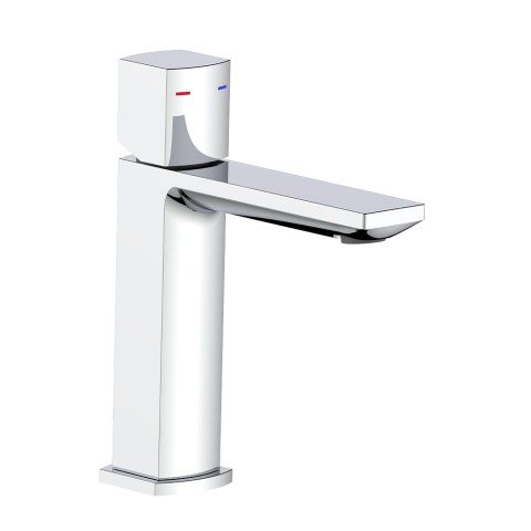 Miscelatore rubinetto lavabo design moderno cromato Domus
