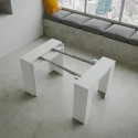 Consolle tavolo da pranzo allungabile 90x48-308cm legno bianco Basic Sconti