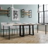 Consolle allungabile 90x40-288cm tavolo da pranzo design bianco metallo Asia Catalogo