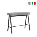 Consolle allungabile design 90x40-300cm grigio metallo Banco Concrete Vendita