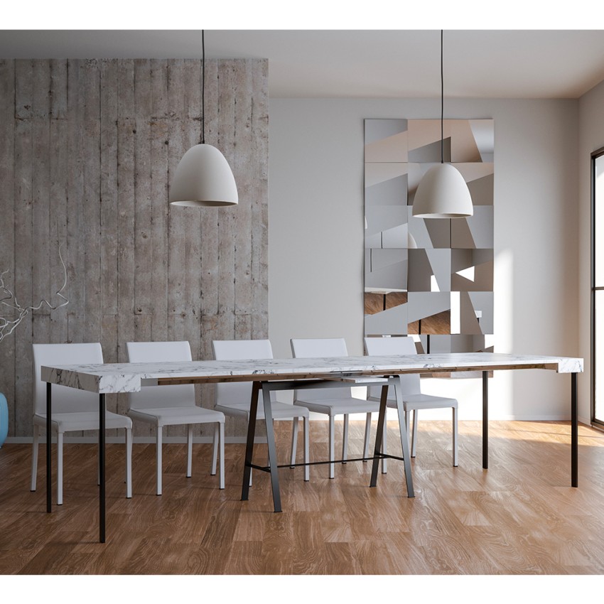 Consolle allungabile marmo 90x40-300cm tavolo design Banco Marble Promozione
