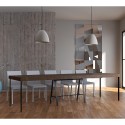 Consolle allungabile legno noce tavolo 90x40-300cm Banco Premium Noix Sconti