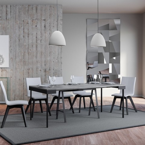 Consolle allungabile tavolo grigio 90x40-300cm Banco Evolution Concrete