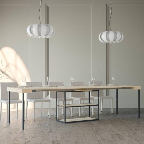Consolle in legno tavolo allungabile design 90x40-290cm Camelia Nature