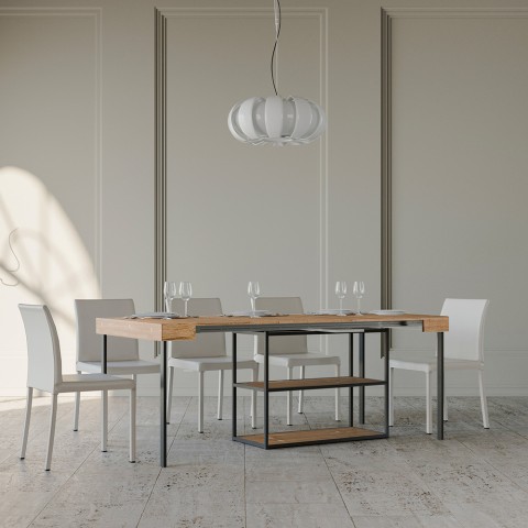 Consolle tavolo sala da pranzo allungabile 90x40-196cm legno Plano Small Fir Promozione