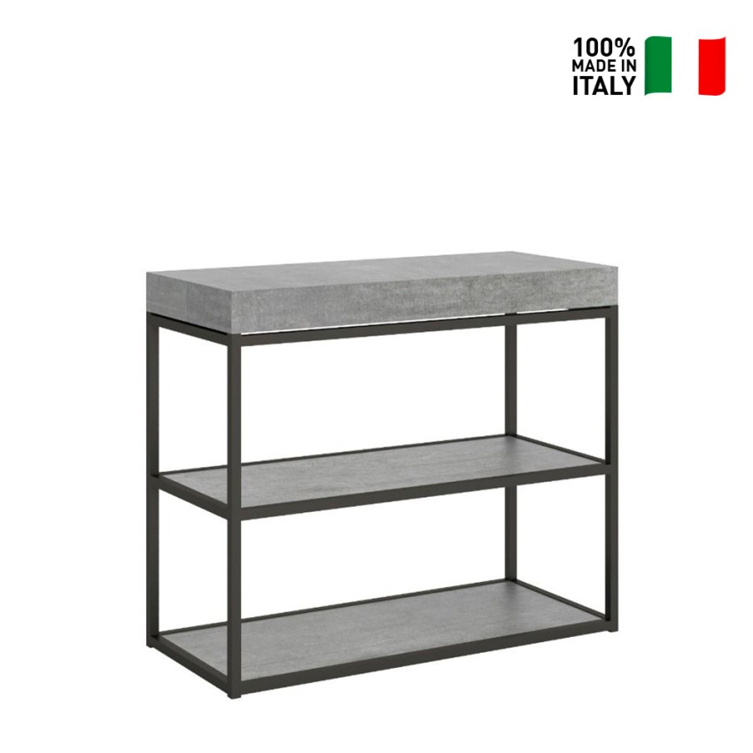 Plano Small Premium Concrete consolle tavolo grigio allungabile 90x40-196cm