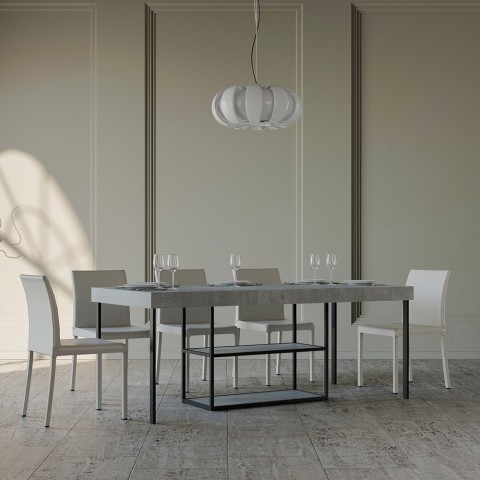 Consolle tavolo allungabile 90x40-300cm grigio Plano Premium Concrete