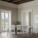 Consolle tavolo da pranzo allungabile 90x40-300cm legno bianco Capital Sconti