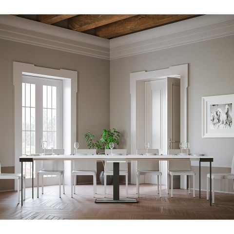 Consolle allungabile bianco 90x40-300cm tavolo moderno Capital Evolution