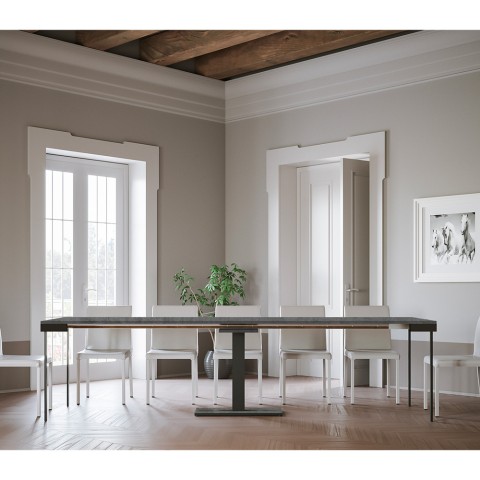 Consolle allungabile tavolo grigio 90x40-300cm Capital Evolution Concrete