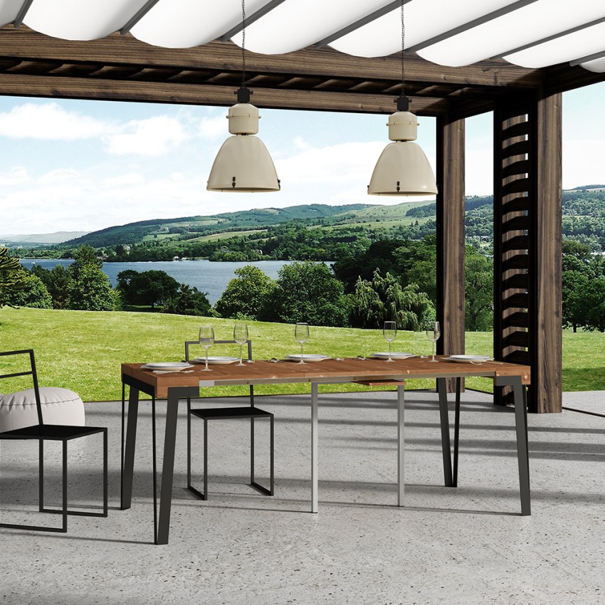 Dalia Fir consolle allungabile moderno 90x40-290cm tavolo esterno