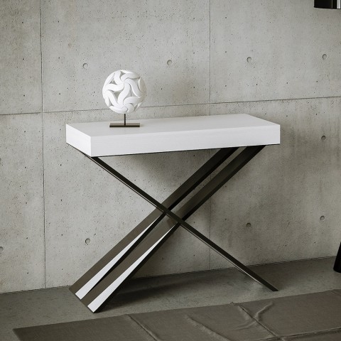 Consolle tavolo allungabile 90x40-196cm legno bianco Diago Small Promozione