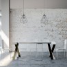 Consolle tavolo allungabile 90x40-196cm legno bianco Diago Small Sconti