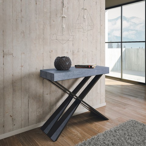 Consolle allungabile 90x40-196cm tavolo grigio Diago Small Concrete Promozione